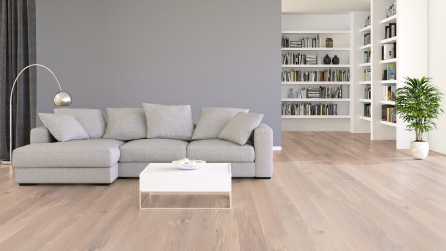 Parquet Tarkett, Shade, Oak Satin White Plank, 1-strip, 2 sides bevelled, Proteco Hardwax Oil