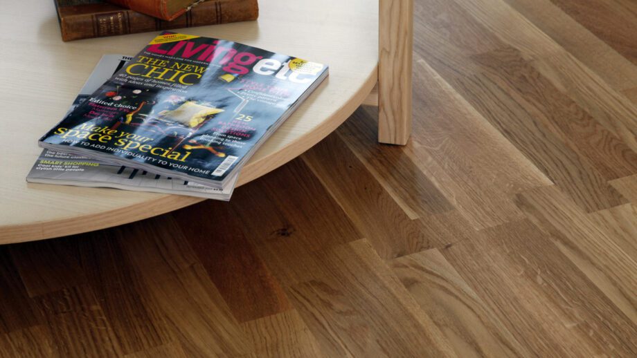 Parquet Tarkett, Pure, Oak Nature TreS, 3-strip, brushed, Proteco Natura mat lacquer