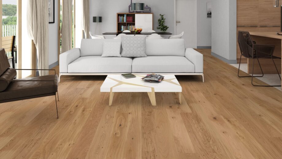 Parquet Tarkett, Pure, Oak Rustic Plank, 1-strip, 2 sides bevelled, brushed, mat lacquer