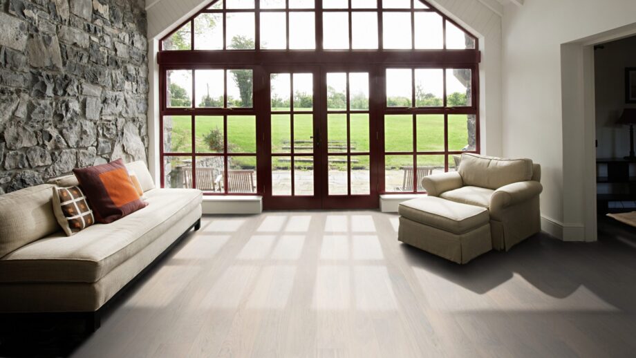 Parquet Tarkett, Shade, Oak Cotton White, 1-strip, 2 sides bevelled, stained, mat lacquer