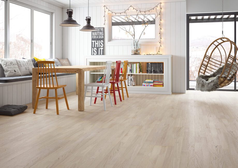 Parquet Oak, Molti Cappuccino, 3-strip, brushed, stained, matt lacquer