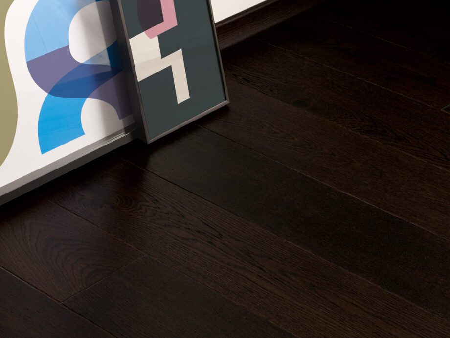 Parquet Oak, Grande Affogato, 1-strip, beveled, brushed, stained, matt lacquer