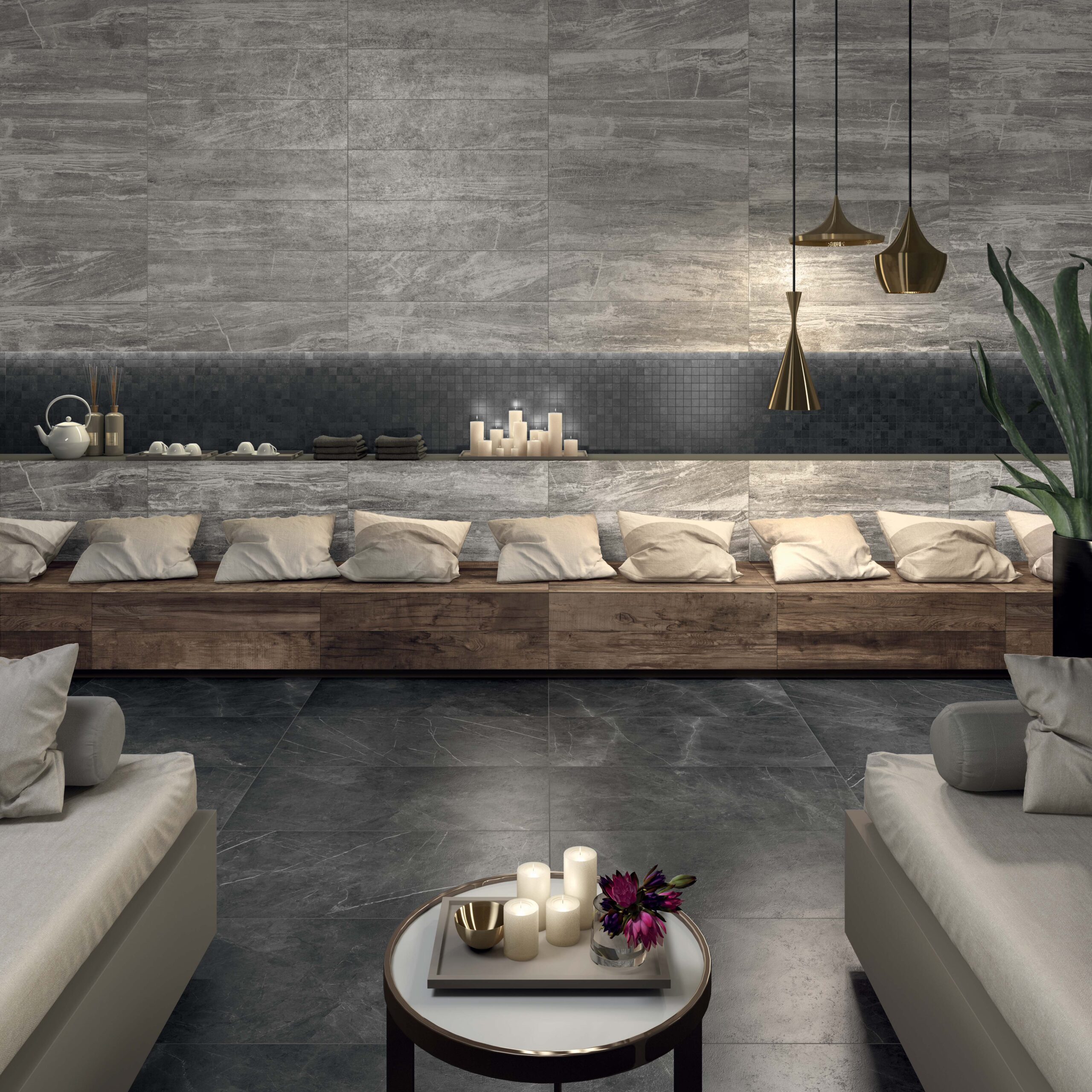 Ceramic tiles ABK Sensi Pietra Grey Sable R 30x60cm