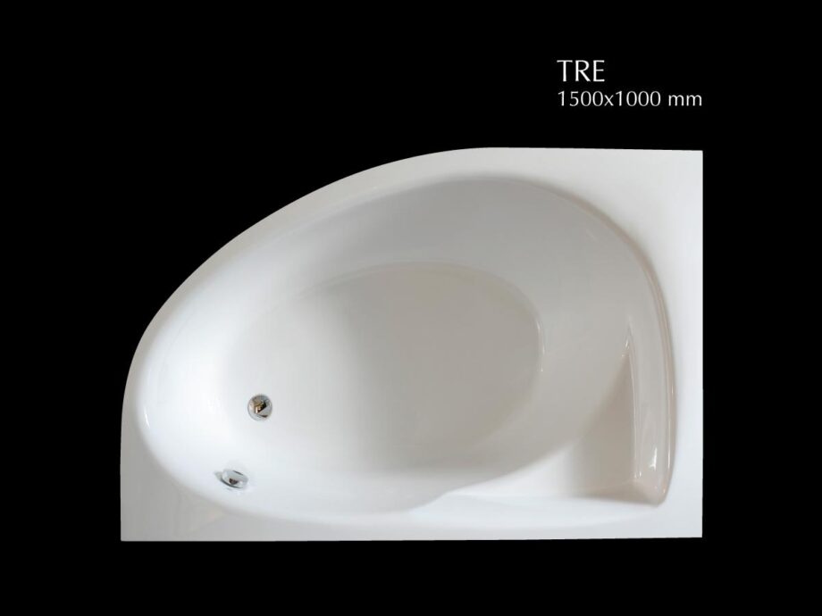 Bathtub PAA TRE cast stone right side corner bathtub