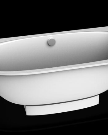 Bathtub PAA VERSO cast stone bathtub with panel + 1 rounded corner A