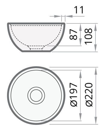 Washbasin PAA DO silkstone on-top washbasin