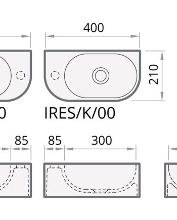 Washbasin PAA RE silkstone washbasin (place for mixer on the right side)