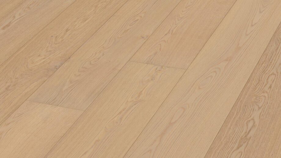 Parquet Meister Lindura Natural alabaster oak, brushed, 1-strip, matt lacquered