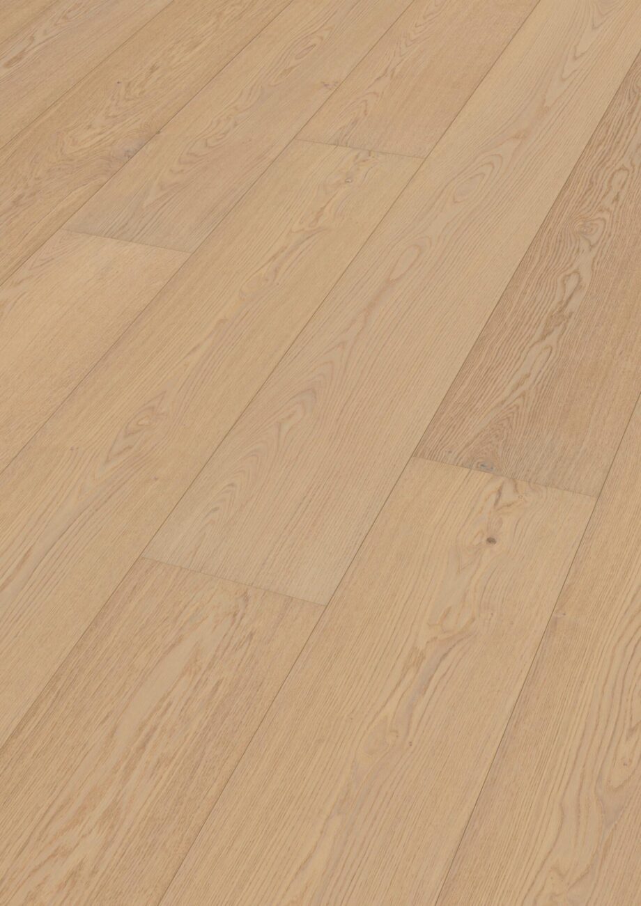 Parquet Meister Lindura Natural alabaster oak, brushed, 1-strip, matt lacquered