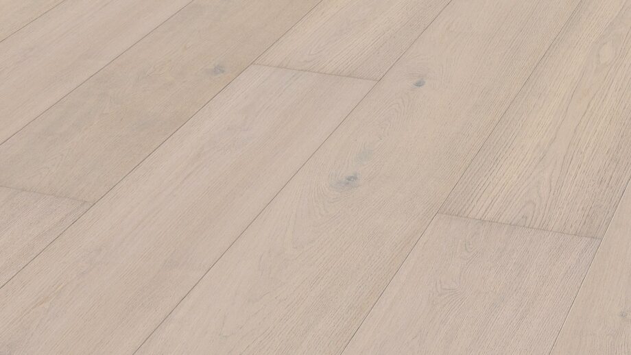 Parquet Meister Lindura Natural arctic white oak, brushed, 1-strip, matt lacquered