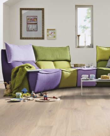 Parquet Meister Limed off-white oak lively, 1-strip, brushed, matt lacquered PD400