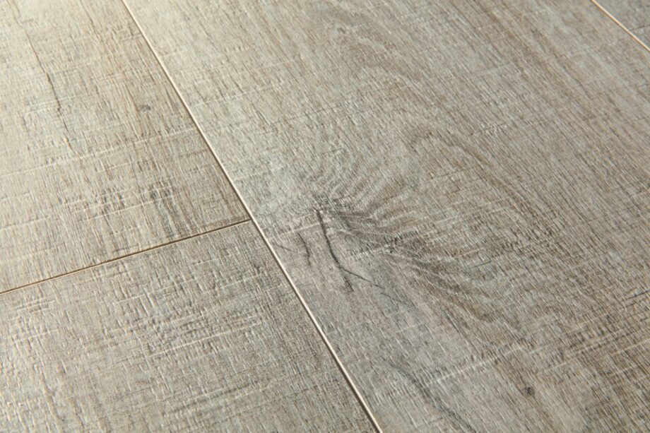 LVT Vinyl QUICK STEP, Pulse Click, Cotton oak grey with saw cuts, beveled