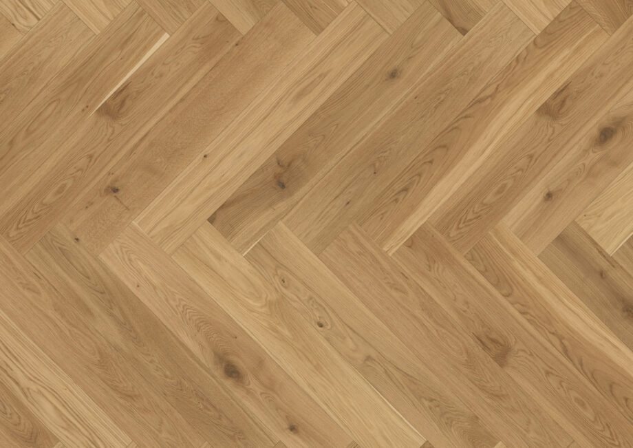 Parquet Oak, ter Hürne, oak herringbone, brushed, beveled, matt lacquered