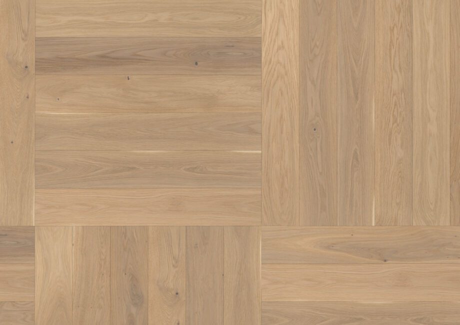 Parquet Oak, ter Hürne, Oak unfinished effect, brushed, beveled, extra matt lacquered