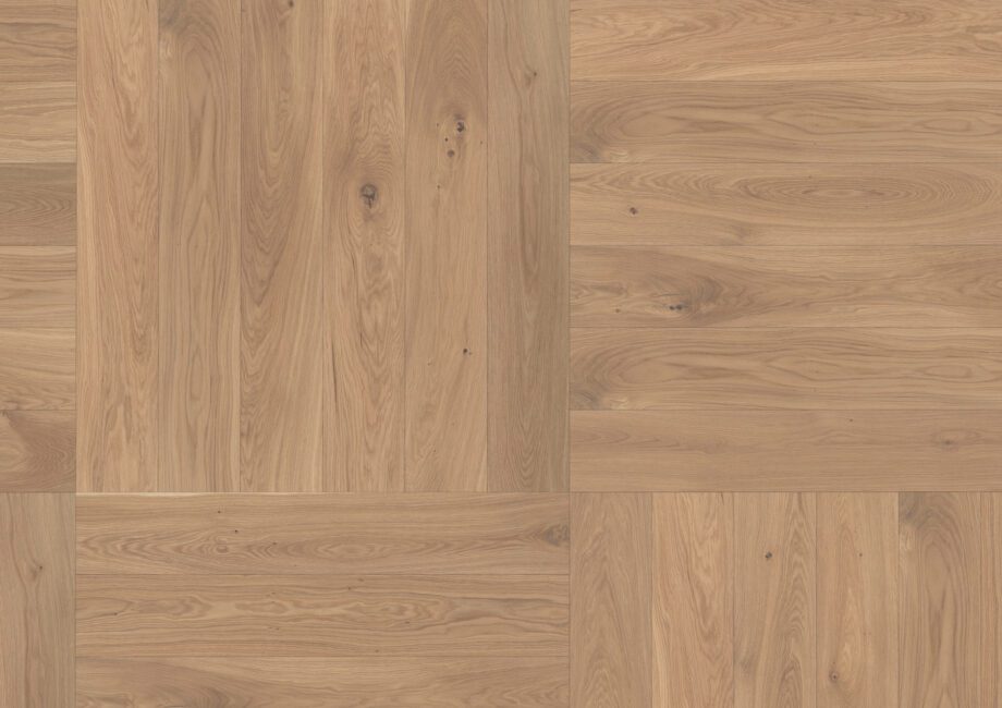 Parquet Oak, ter Hürne, Oak light beige, brushed, beveled, natural oil-treated