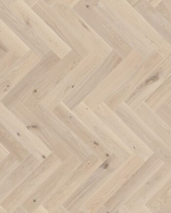 Herringbone parquet oak, Tarkett, Segno Oak Lime Stone, brushed, beveled, hardwax oil, left modular