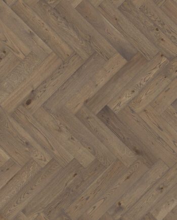 Herringbone parquet oak, Tarkett, Segno Oak Old Grey, brushed, beveled, hardwax oil, left modular