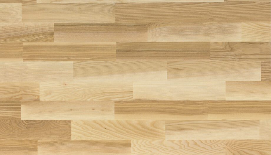 Parquet Ash, Elegant Pure Line, 3-strip, brushed, lacquer 5%