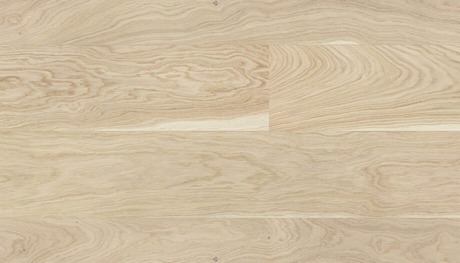 Parquet Oak, Oak Nordic London, 1-strip, brushed, beveled, white extra matte lacquer 5-11%