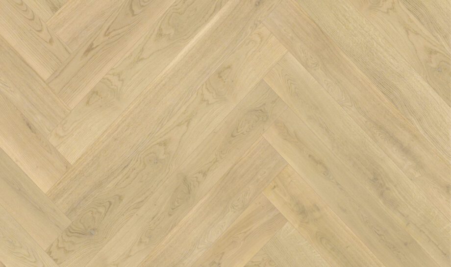 Parquet Oak, EstaParket, Oak Herringbone AB Dazy, beveled, brushed, extra matte lacquer 5%, herringbone