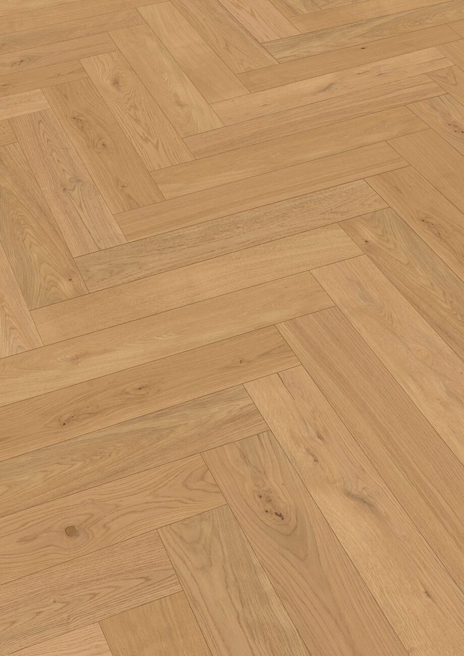 Herringbone parquet Meister Lindura Classic Pure oak, brushed, ultra matt lacquered