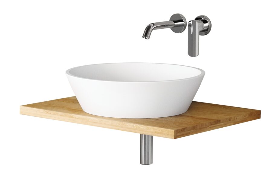 Washbasin PAA DECO Silkstone matt countertop washbasin with Silkstone siphon cover