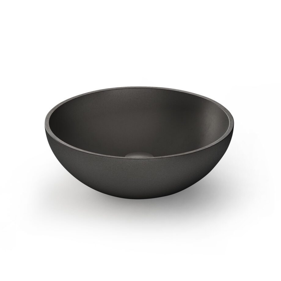 Washbasin PAA ROUND ON Silkstone graphite matt washbasin on surface