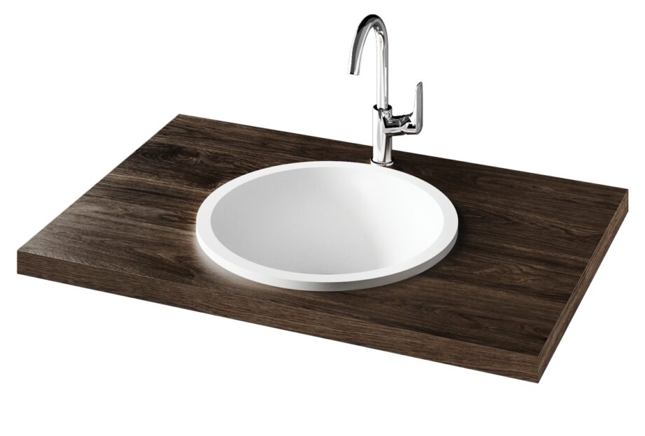 Washbasin PAA ROUND IN matt Silkstone, drop-in, without overflow