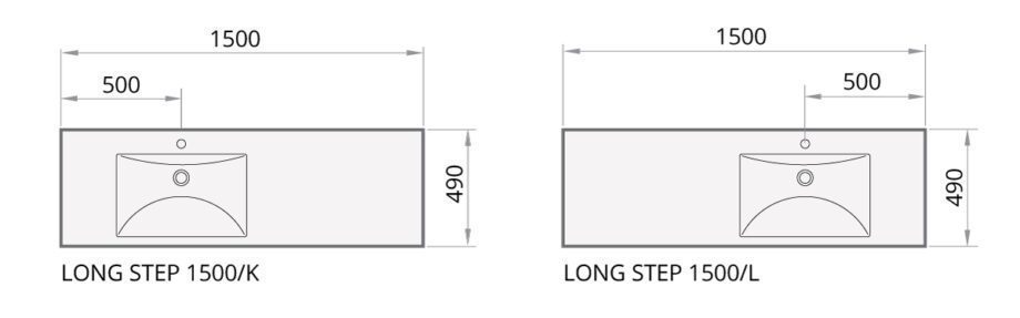 Washbasin PAA LONG STEP 1500 cast stone left