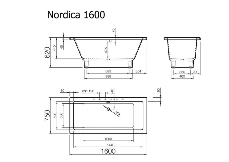 Bath Vispool Nordica 1600mm