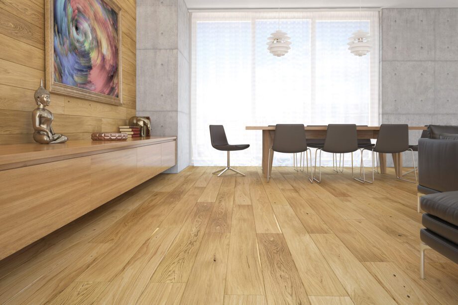 Parquet Oak Medio, 1-strip, 4 sides beveled, brushed, matt lacquered