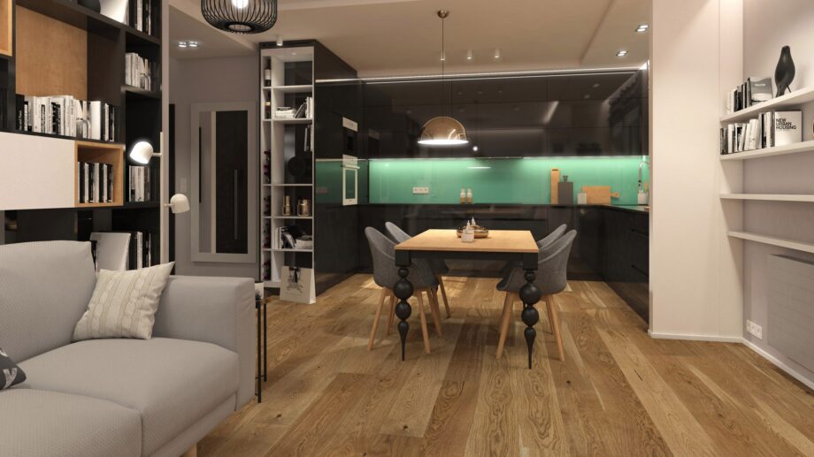Parquet Oak, Light Brown, 1-strip, beveled, brushed, stained, matt lacquer – 2