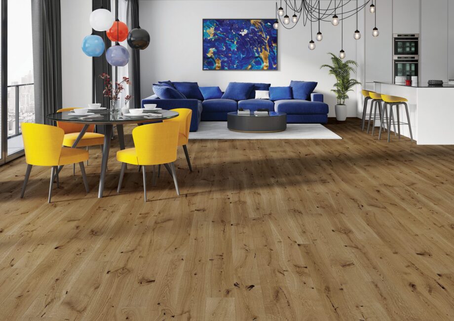 Parquet Oak, Medio Azores, 1-strip, beveled, stained, brushed, natural oil – 3