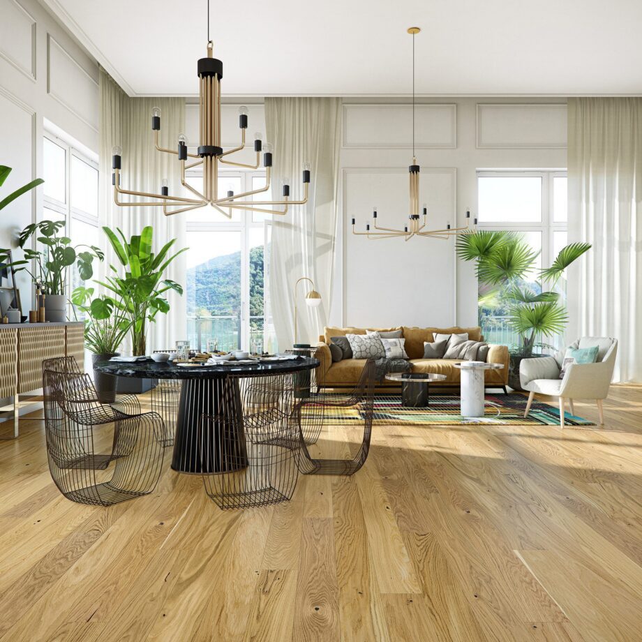 Parquet Oak, Medio Caramel, 1-strip, beveled, brushed, matt lacquer – 2