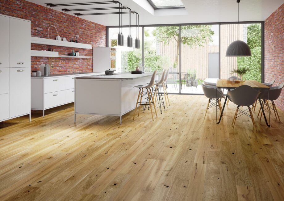 Parquet Oak, Medio Madeira, 1-strip, beveled, brushed, matt lacquer – 2