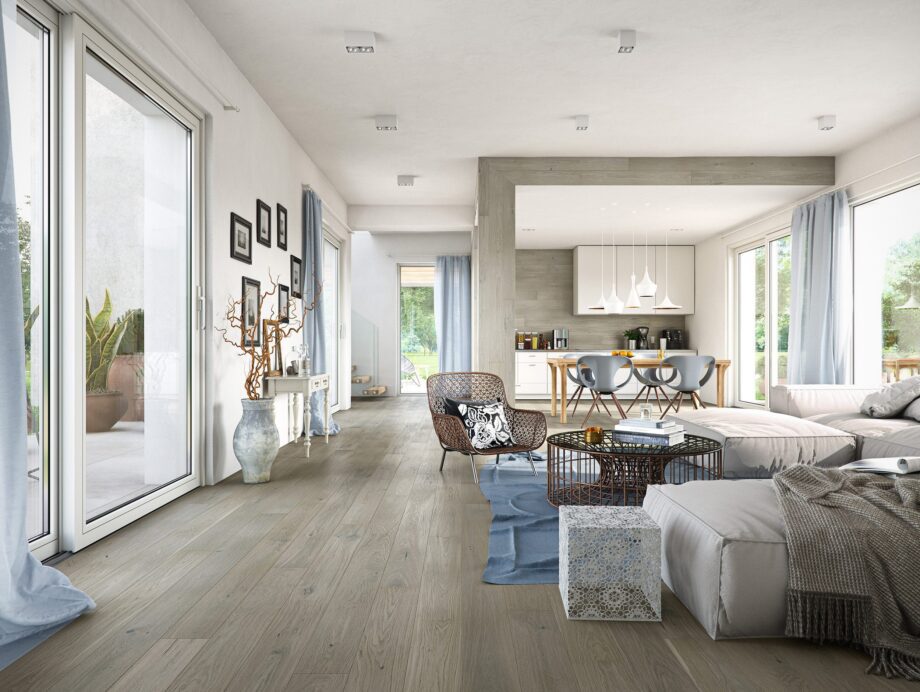 Parquet Oak, Medio Marzipan Muffin, 1-strip, beveled, brushed, stained, matt lacquer – 2