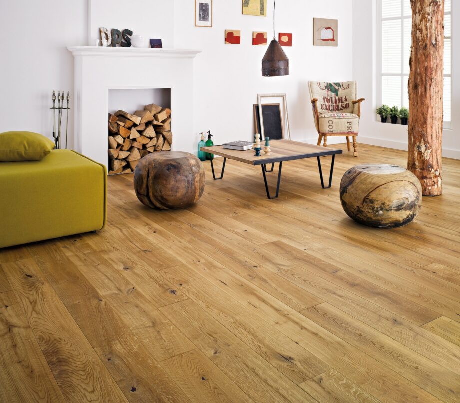 Parquet Oak, Piccolo Lager, 1-strip, beveled, brushed, UV hardened oil – 2