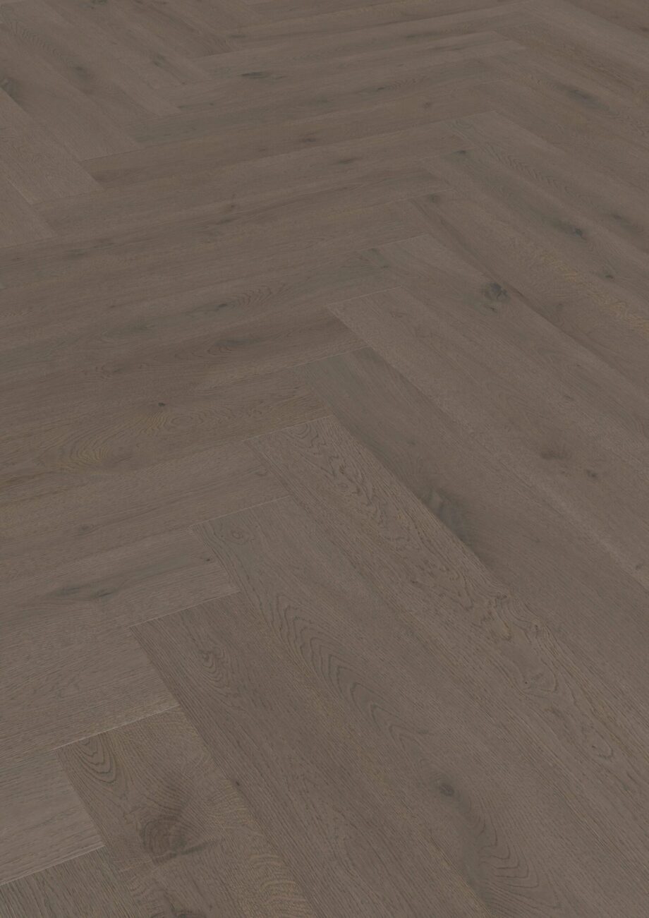 Parquet Oak, ter Hürne, herringbone, Oak basalt brown, brushed, beveled, extra matt lacquered – 2