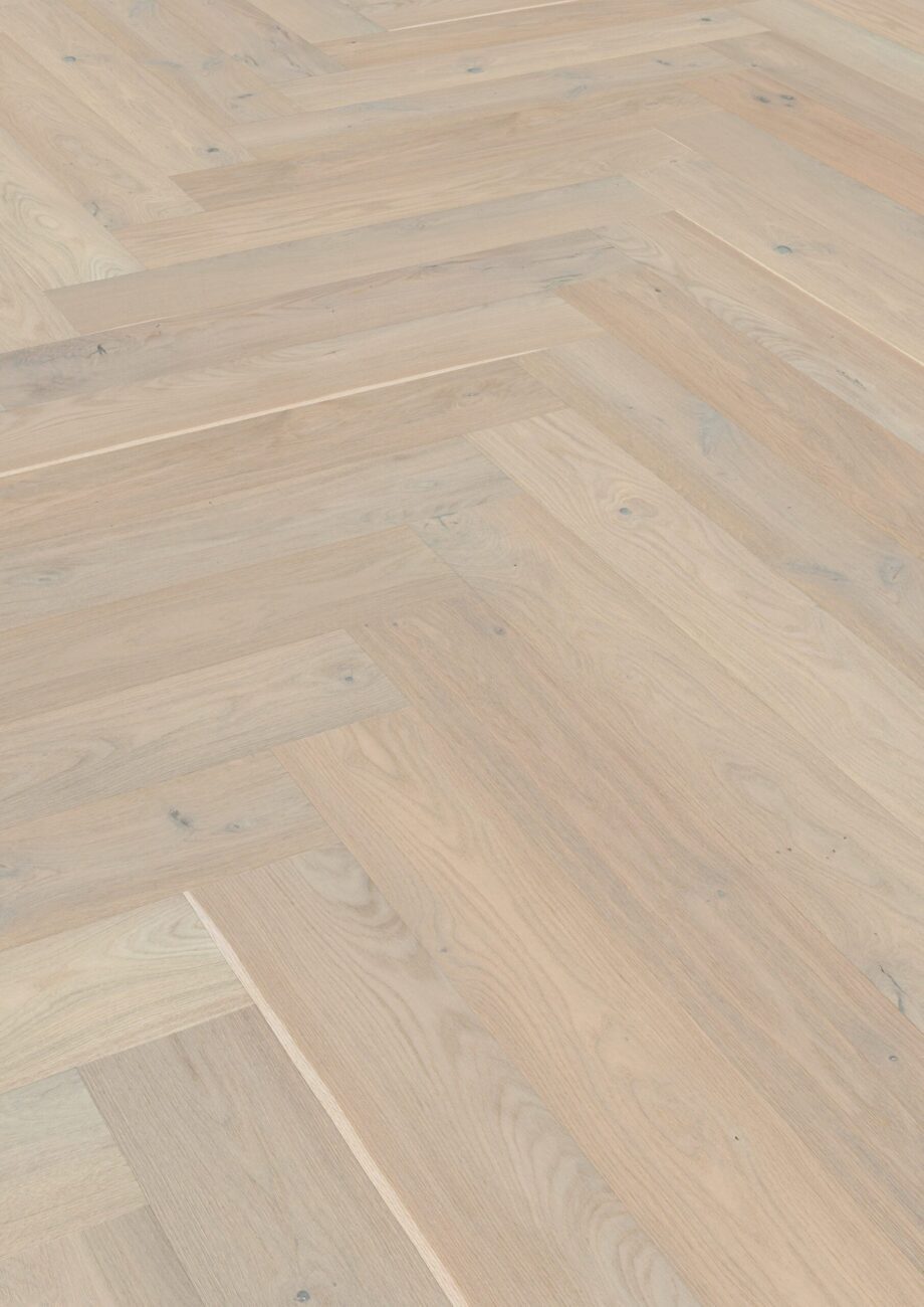 Parquet Oak, ter Hürne, Oak sand grey, herringbone, brushed, beveled, natural oil-treated – 2