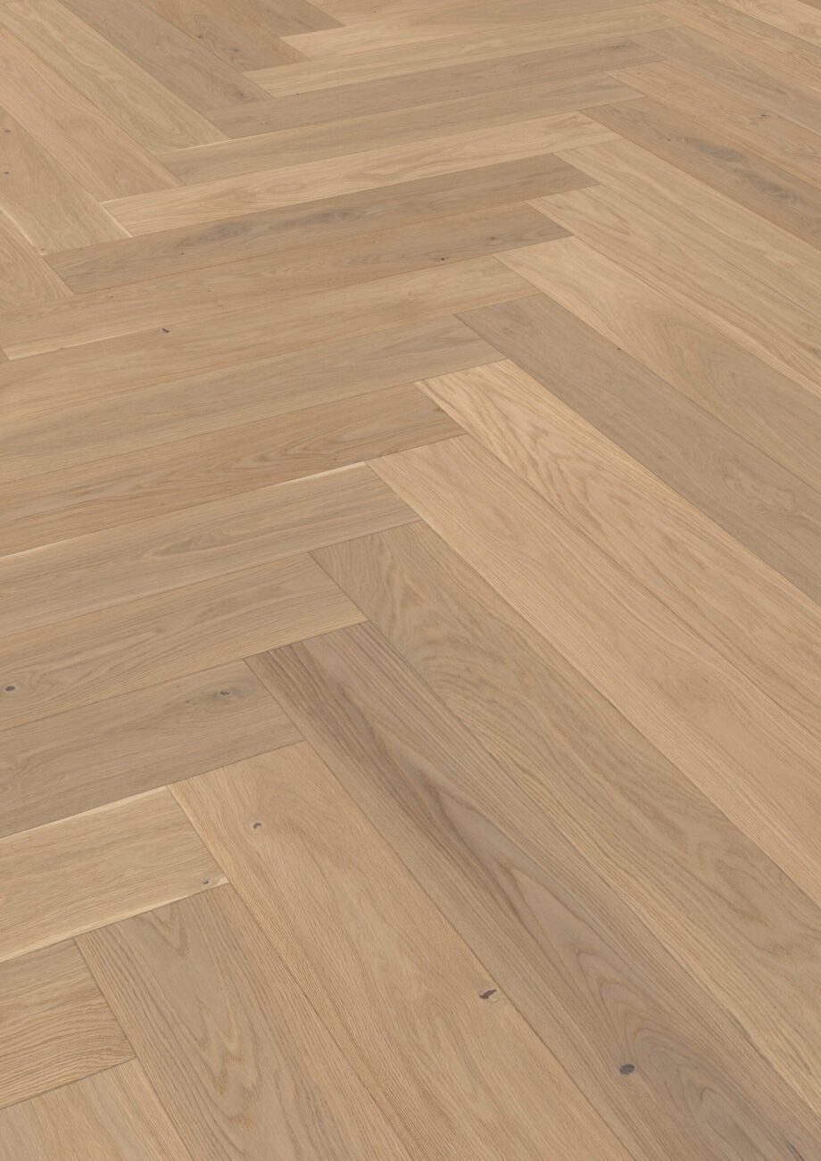 Parquet Oak, ter Hürne, raw oak herringbone, brushed, beveled, extra matt lacquered – 2
