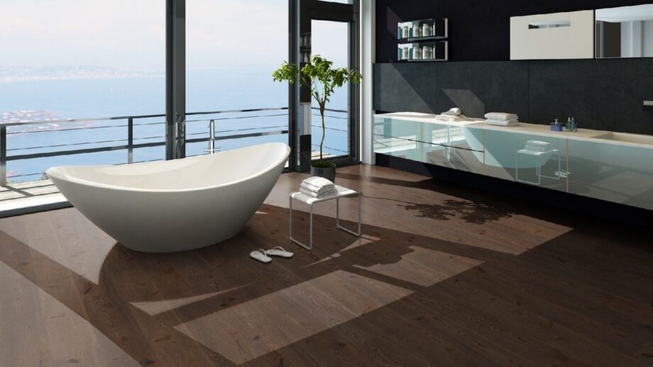 Parquet Tarkett, Heritage, Oak Old Brown, brushed, 2 sides beveled, 1-strip, Proteco Hardwax Oil – 4