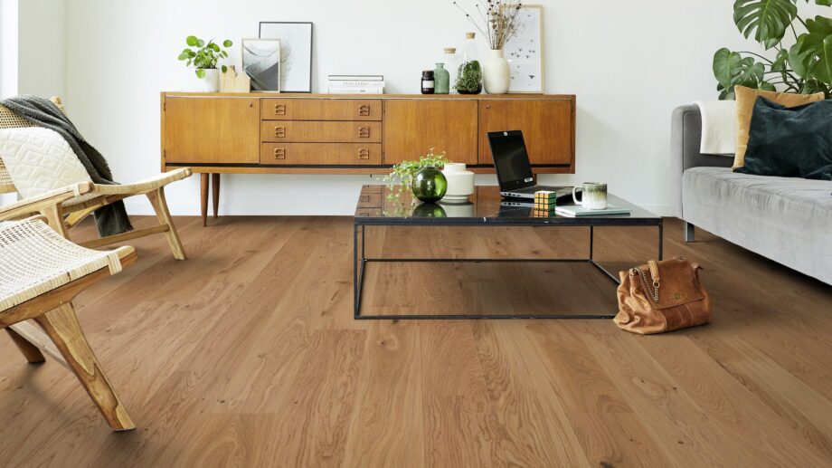 Parquet Tarkett, Pure, Oak Rustic Plank, 1-strip, 2 sides bevelled, brushed, Hardwax Oil – 3