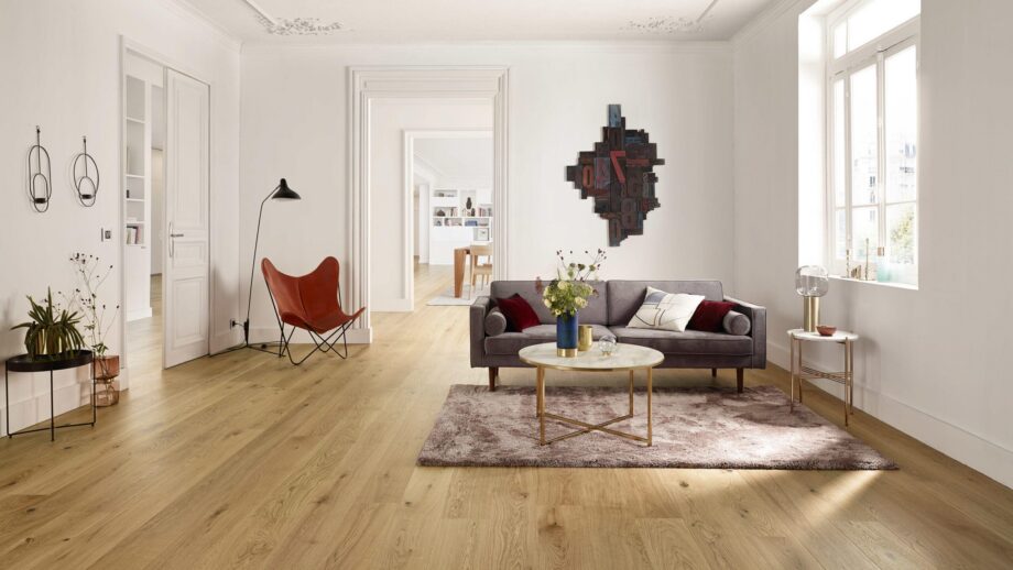 Parquet Tarkett, Pure, Oak Rustic Plank XT, 1-strip, 2 sides bevelled, brushed, mat lacquer – 3