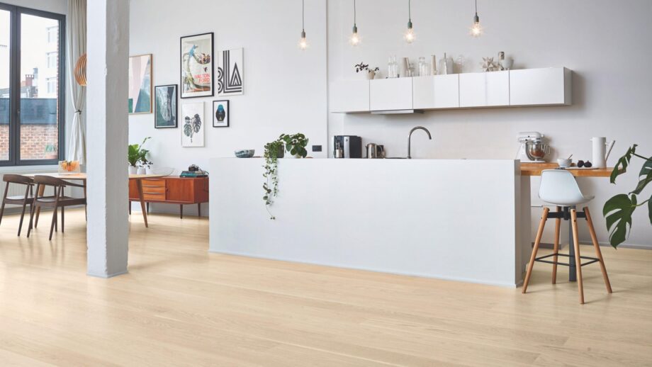 Parquet Tarkett, Shade, Oak Cotton White, 1-strip, 2 sides bevelled, stained, mat lacquer – 2