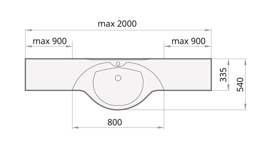 Washbasin PAA BETA cast stone 1501-2000 mm – 3
