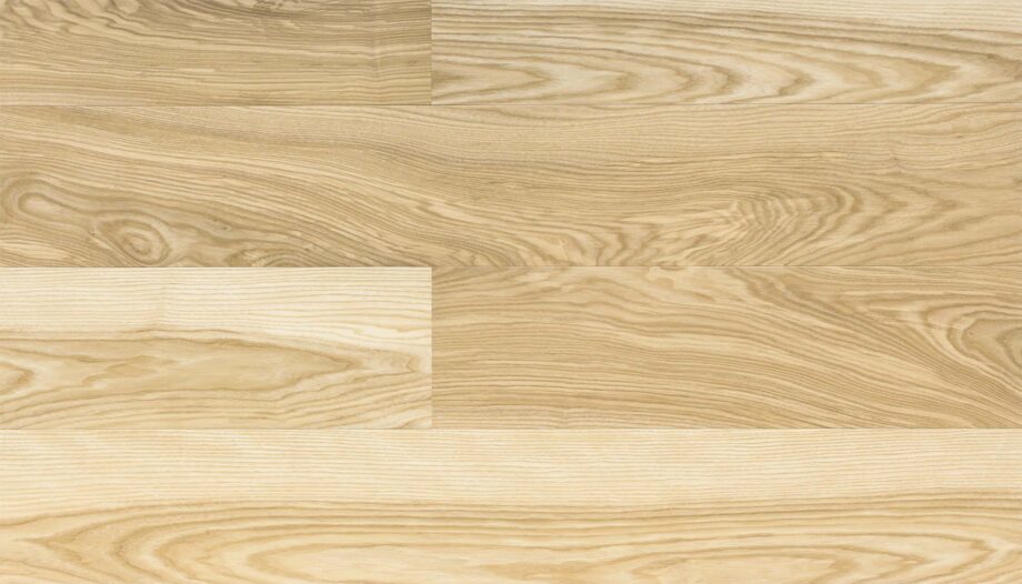 Parquet ash, elegant pure line, 1-strip, brushed, beveled, lacquer 5%