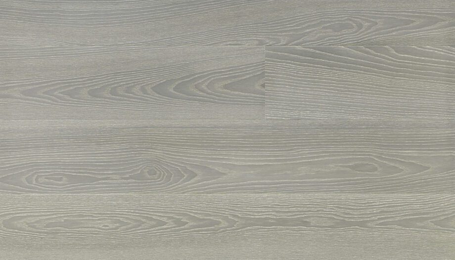 Parquet ash, elegant dusky grey white pores, 1-strip, brushed, beveled, extra matte lacquer 5%