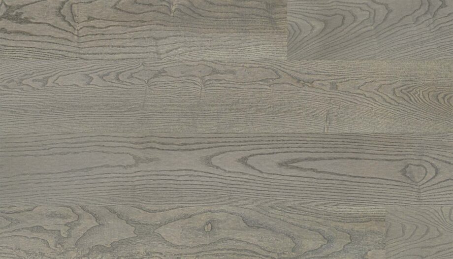 Parquet ash, elegant dusky grey, 1-strip, brushed, beveled, extra mat lacquer 5%