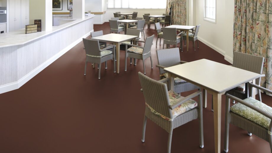 Linoleum floor Gerflor Uni Walton 0060 Deep Brown