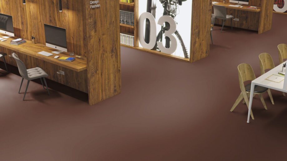 Linoleum floor Gerflor Uni Walton 0060 Deep Brown – view 3 Linoleum floor Gerflor Uni Walton 0060 Deep Brown – 3